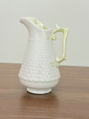 Belleek Ireland Fish Scale Pattern Creamer Pitcher 4th Green Mark 1946-1955